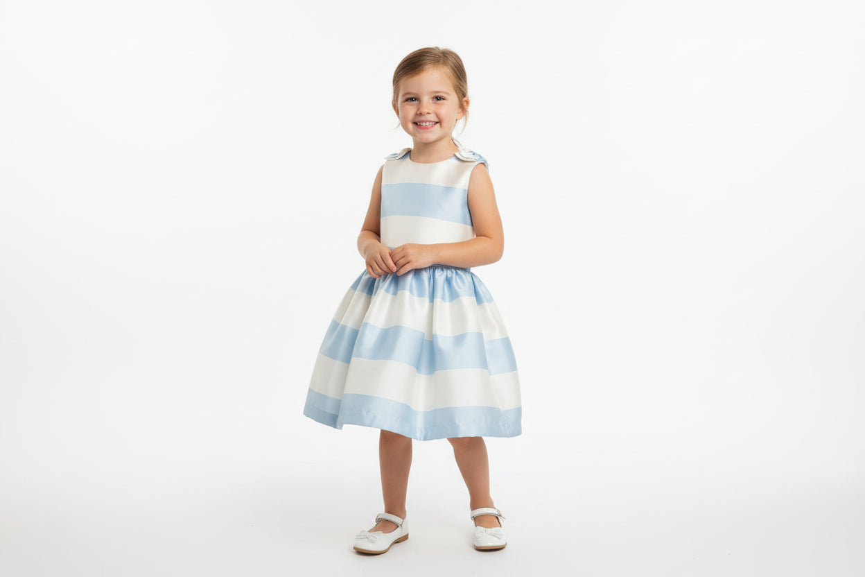 ABITO Y-CLU RIGHE CELESTE PANNA