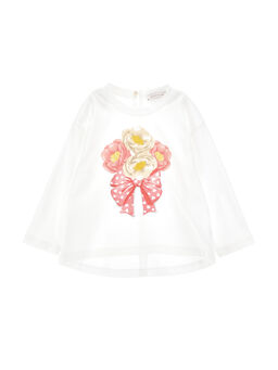 T-shirt cropped stampa anemoni