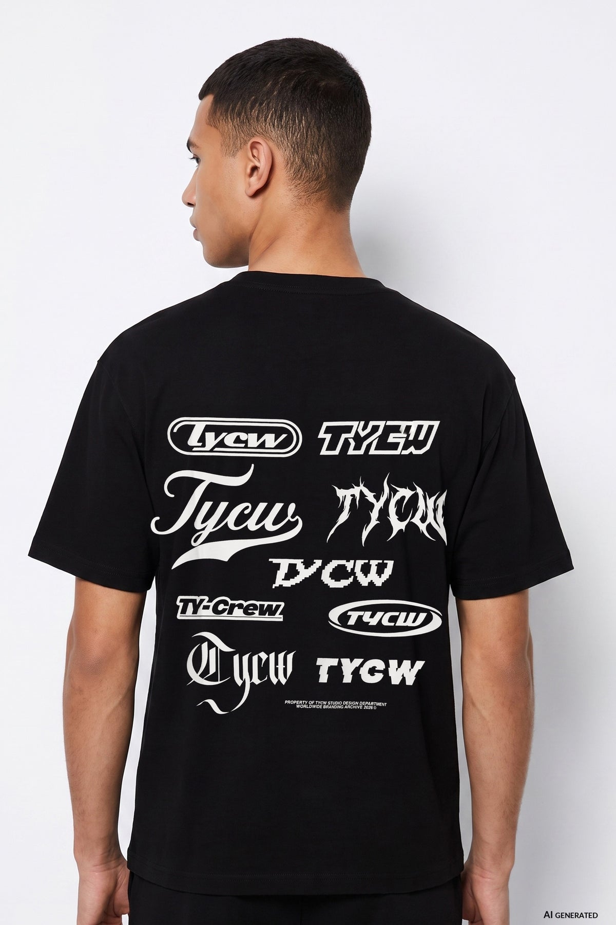 Black Oversized Short Sleeve T-shirt Tiffosi