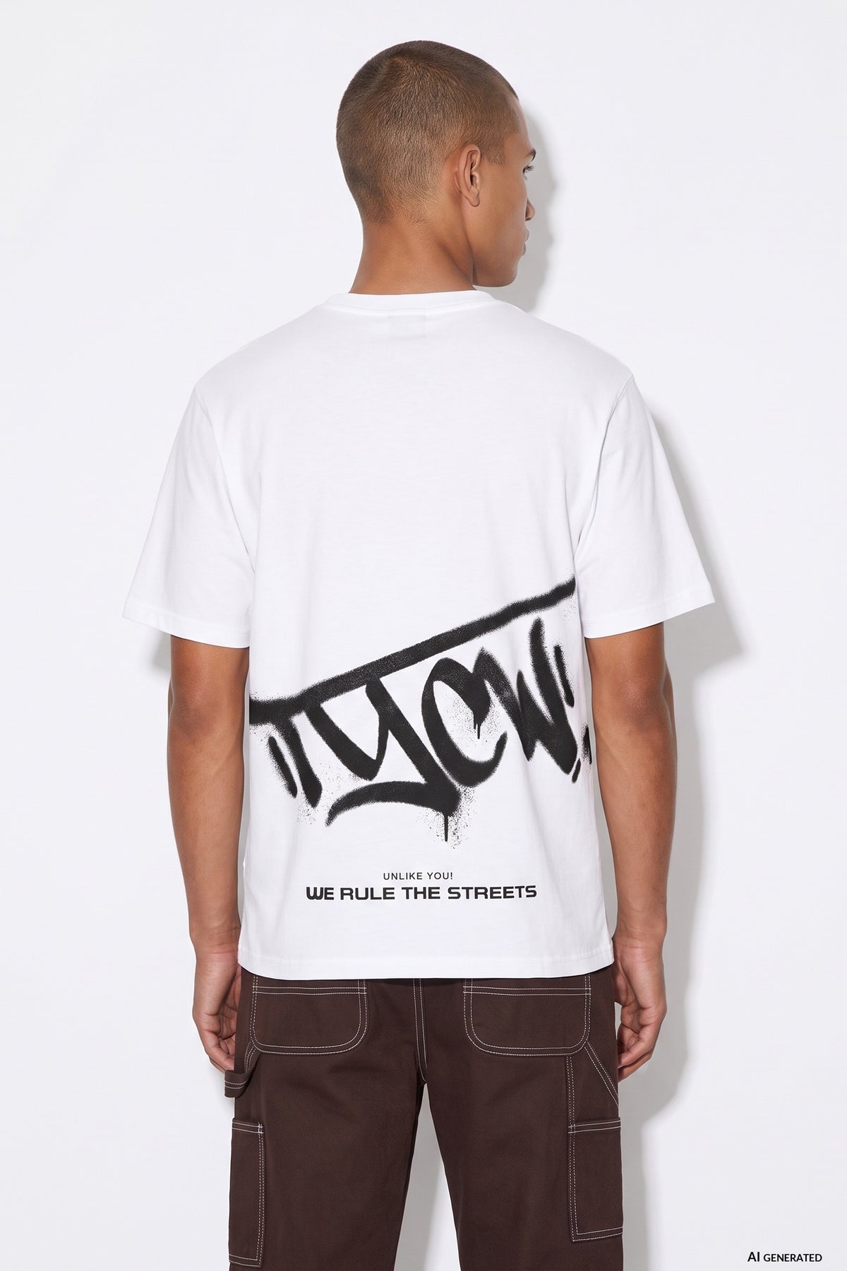 White Oversize Graffiti Tee Tiffosi
