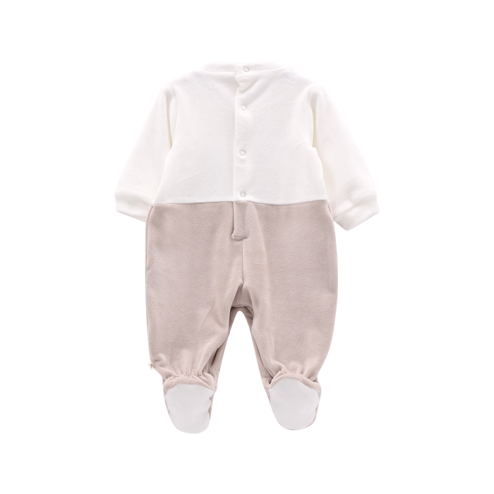 Tutina bicolore con piede in ciniglia soft Melby