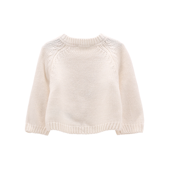 Cardigan In Maglia Con Fiori Ricamati Avorio Melby