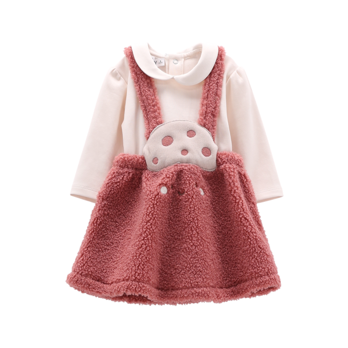 Completo Salopette Pelliccia e Body Cotone Melby