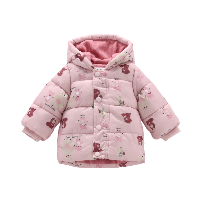Giubbino Imbottito Orsetti E Pile Rose Melby