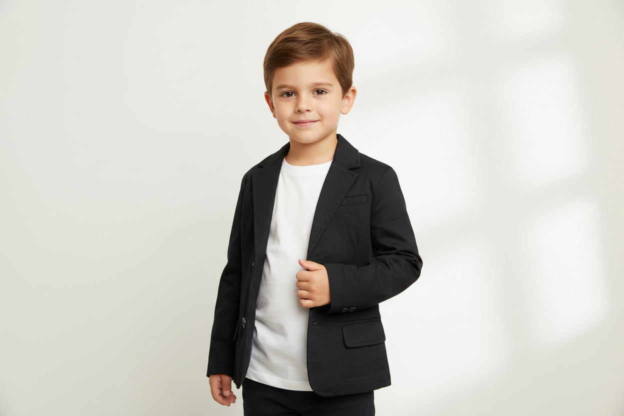 GIACCA IN COTONE BLU BAMBINO