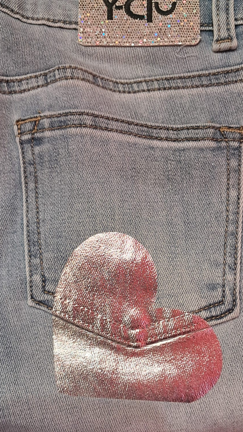 JEANS CUORI ARGENTO