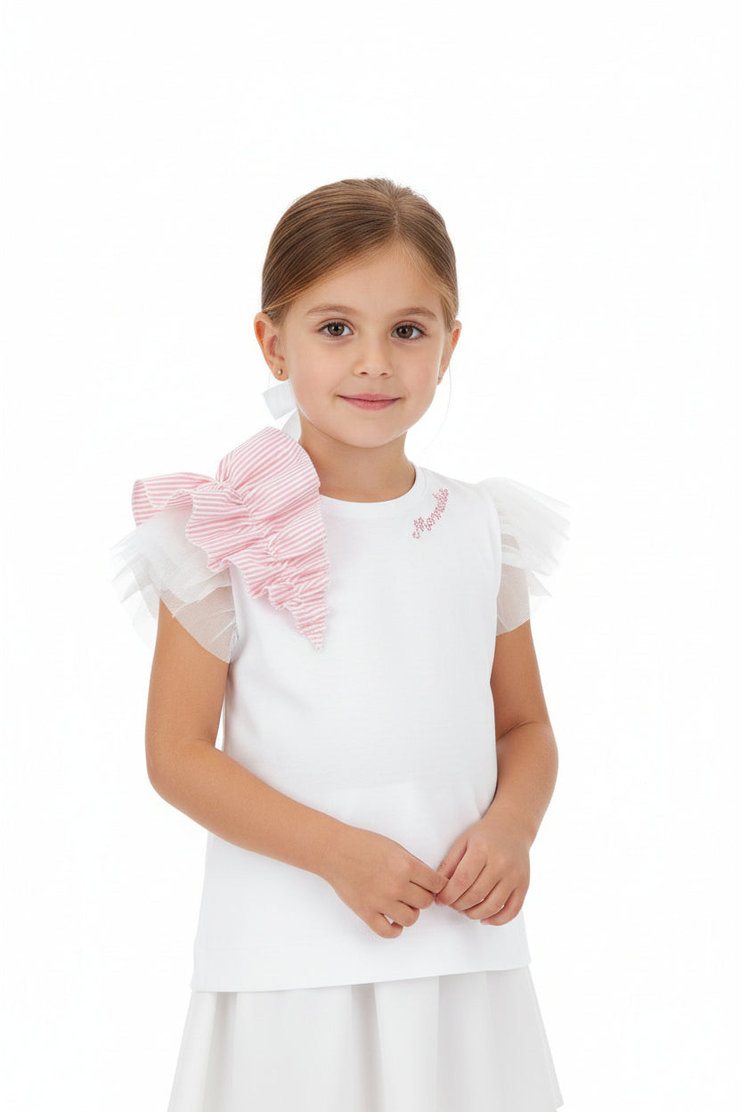 T-SHIRT CON MAXI ROUCHE