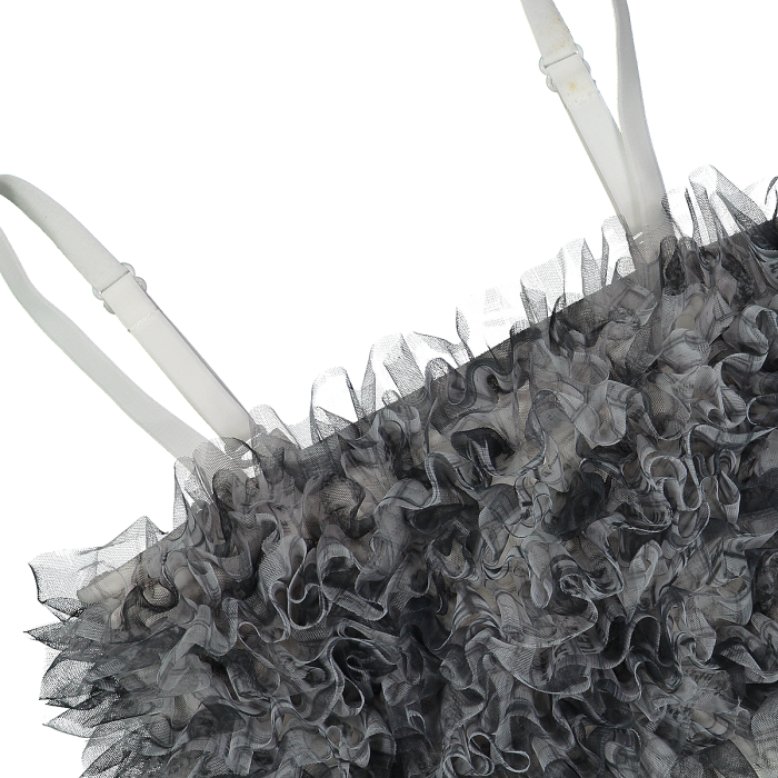 Top in jersey stretch e tulle per ragazza