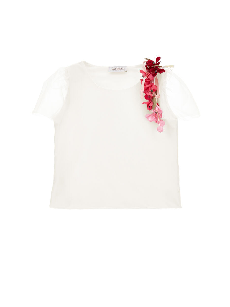 T-shirt manica in Tulle