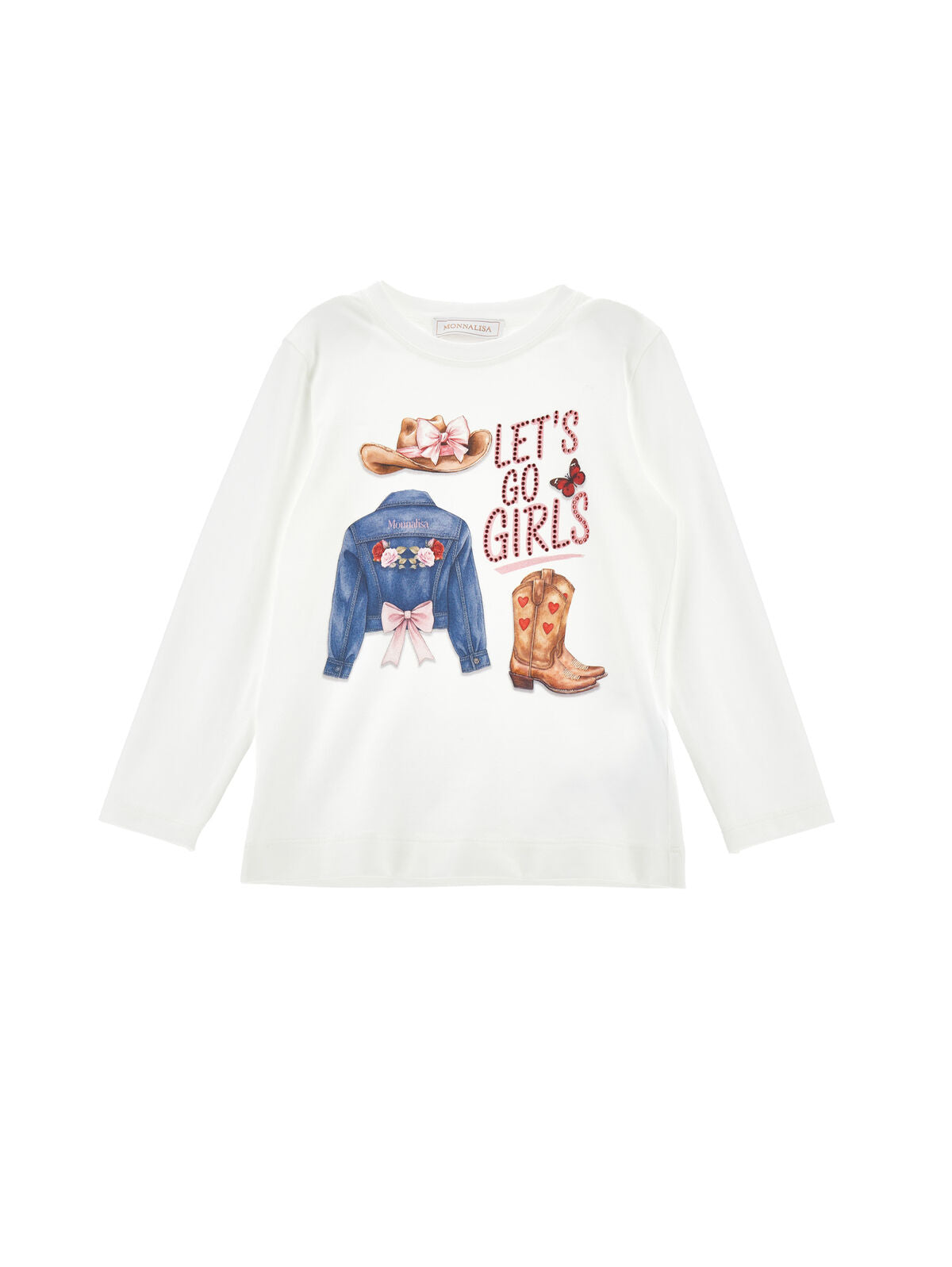 T-shirt Cowgirl Monnalisa con Decorazioni