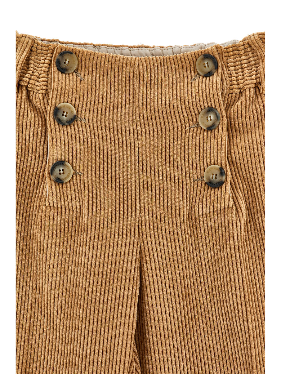 Pantaloni wide leg a coste con bottoni Ermanno Scervino