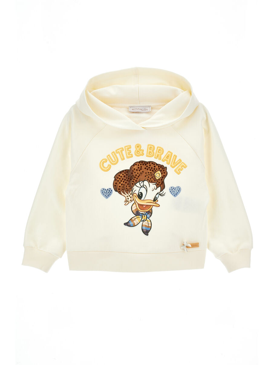 Felpa Daisy Duck Strass Monnalisa
