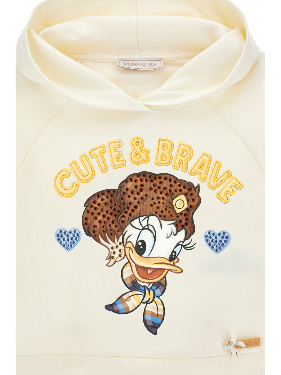 Felpa Daisy Duck Strass Monnalisa