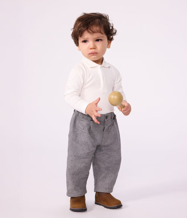 Body con colletto a polo in cotone Petit Bateau