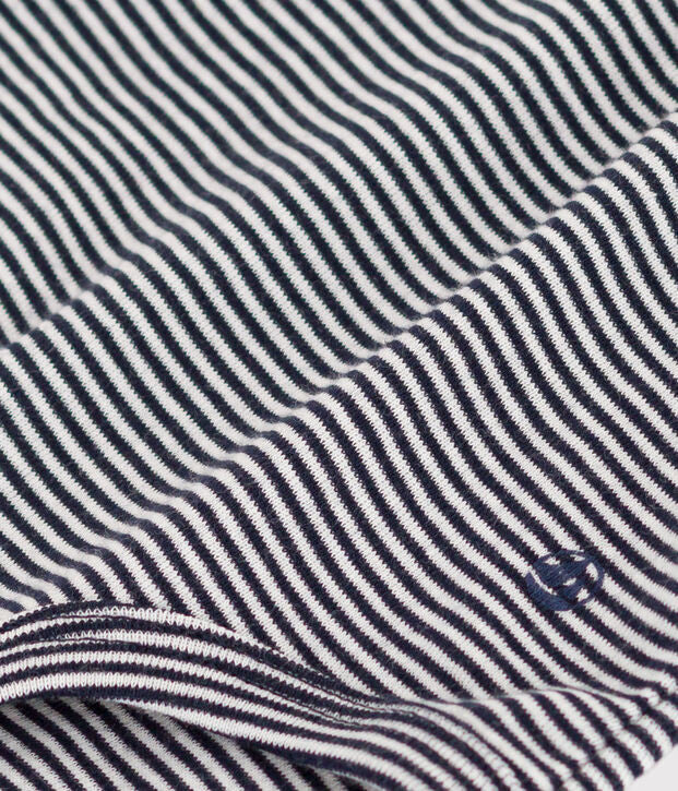 Baby short-sleeved striped cotton polo collar bodysuit