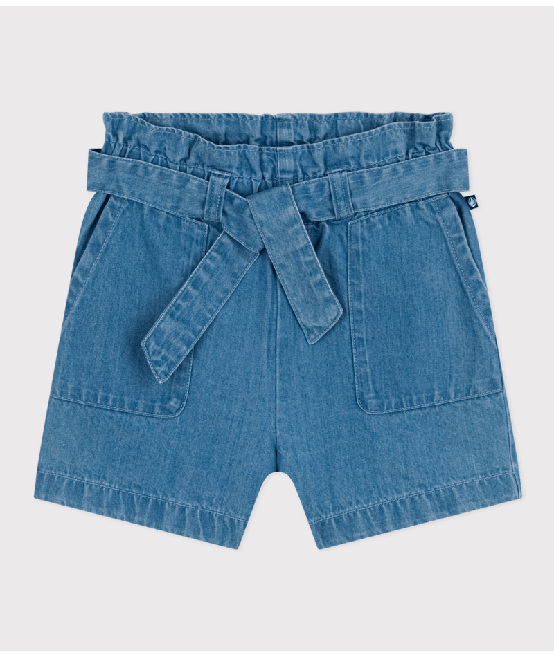 Short in denim leggero bambina