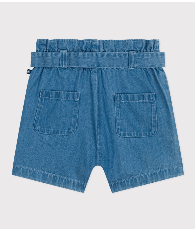 Short in denim leggero bambina