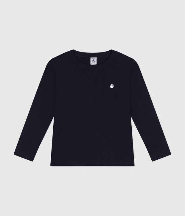 T-shirt a maniche lunghe a costine Petit Bateau