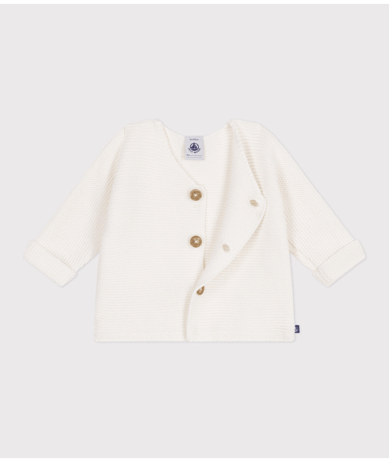 Cardigan in maglia di cotone a punto legaccio neonato
