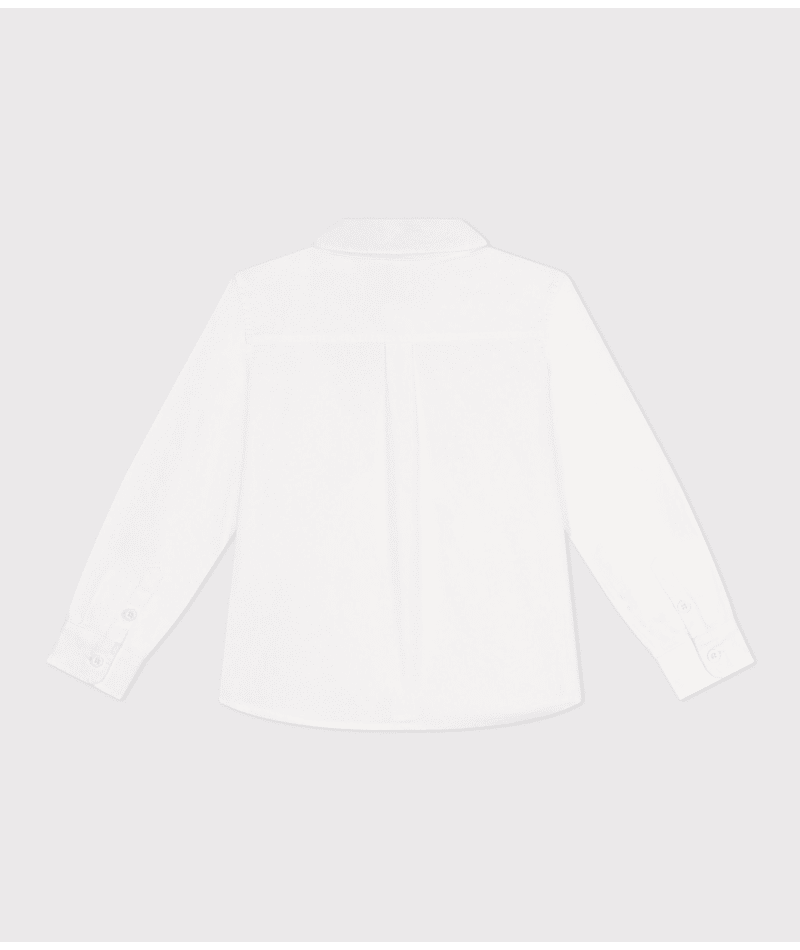 Camicia bambino a maniche lunghe in cotone tinta unita
