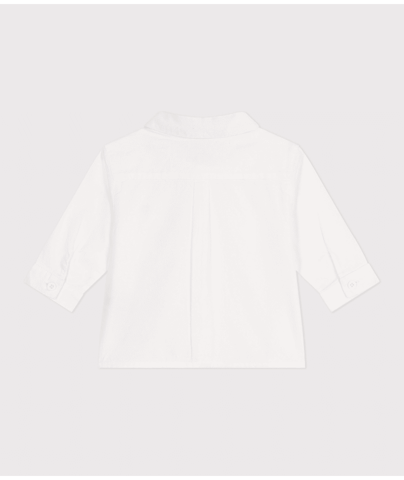 Camicia in cotone tinta unita neonato