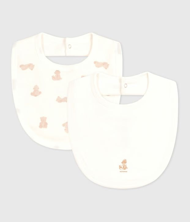 Set di bavaglini in cotone con orso stampato neonato