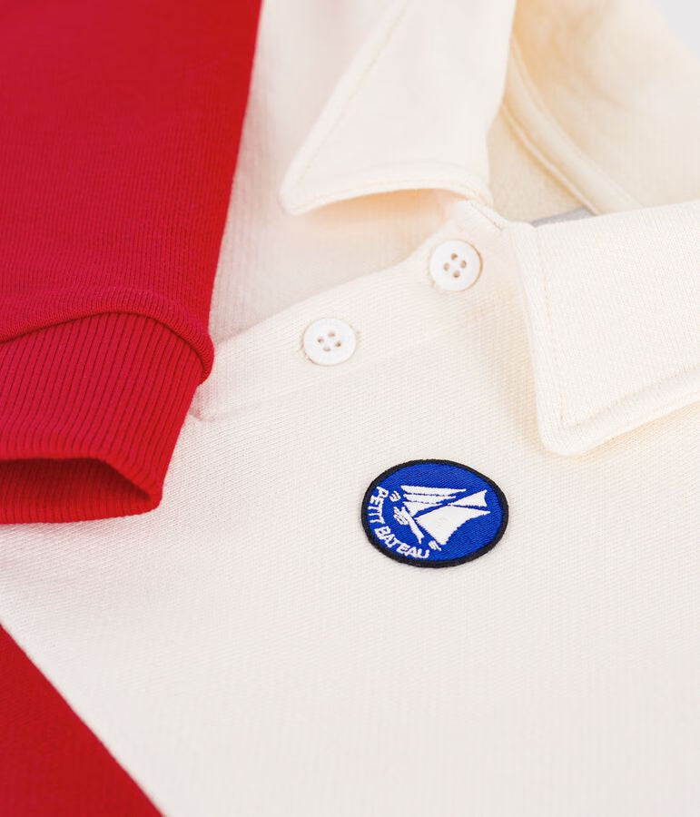 Felpa stile polo in cotone bambino