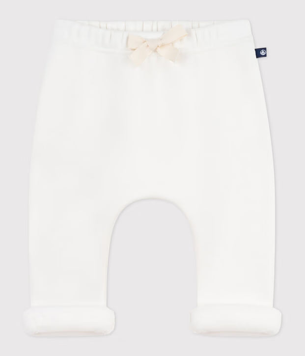 Pantaloni per neonato in cotone tinta unita con vita elasticizzata Petit Bateau