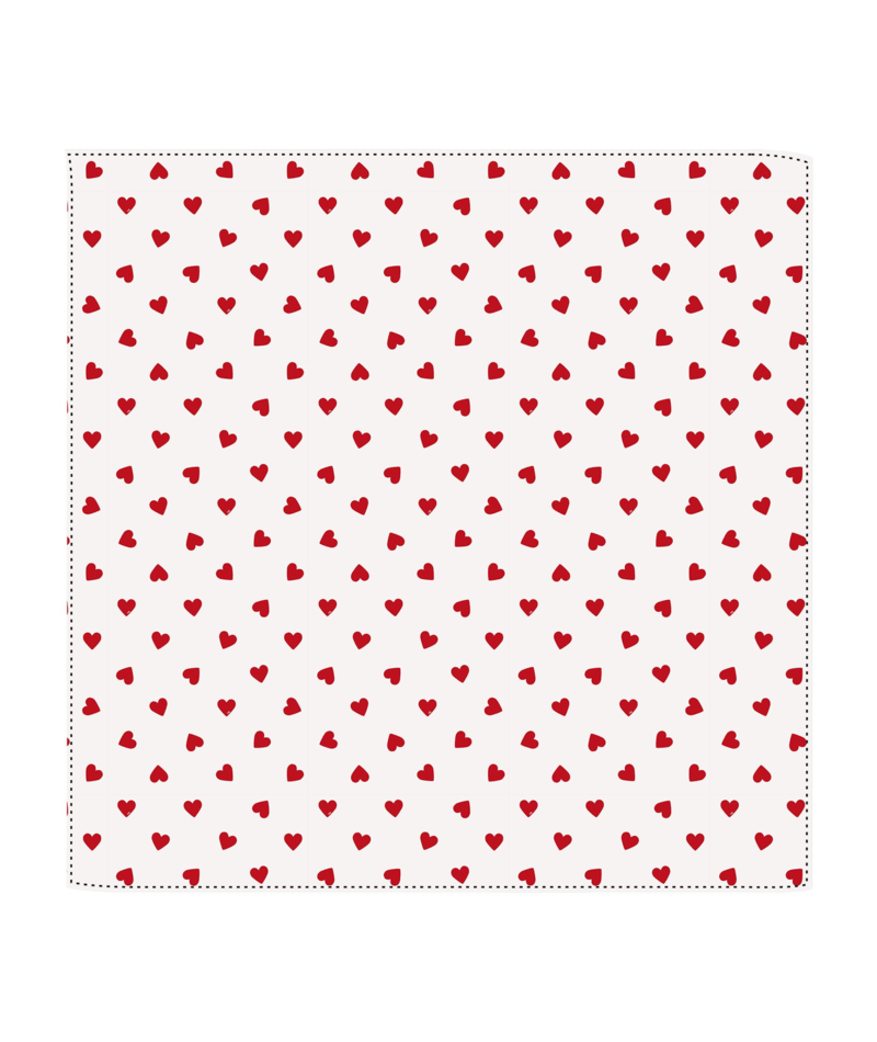 Cotton headband with red heart print for newborn