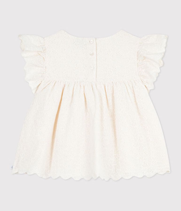 Blusa a maniche corte in cotone con motivo a cuori bambina