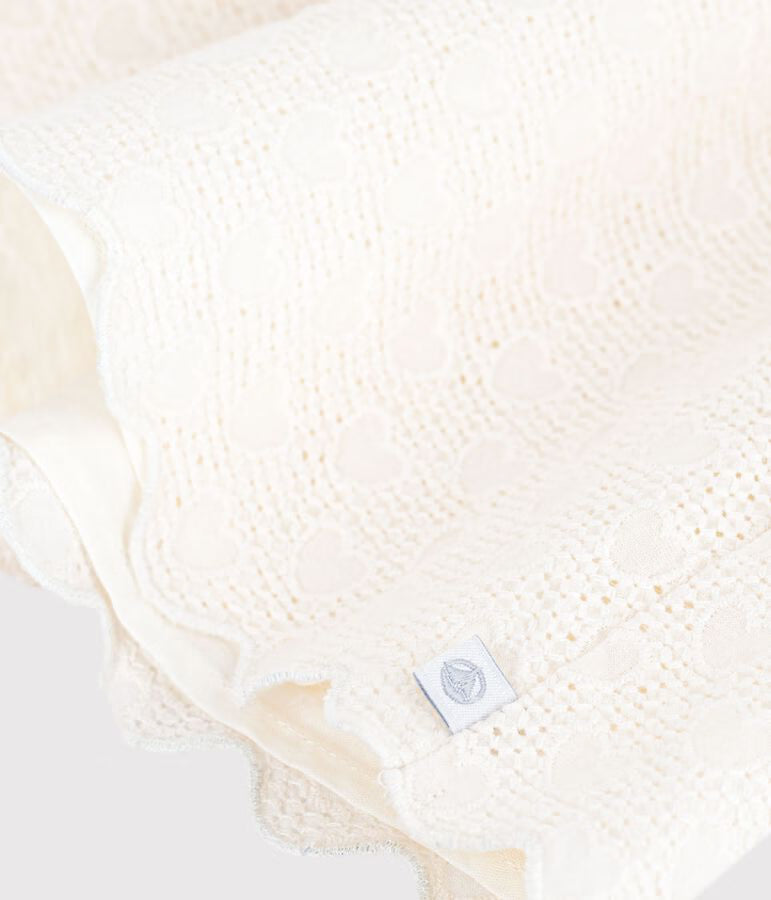 Blusa a maniche corte in cotone con motivo a cuori bambina
