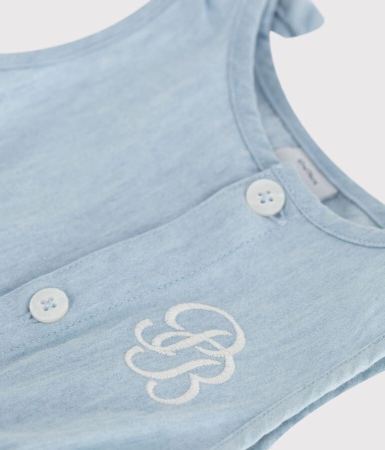 Tutina corta in chambray neonata