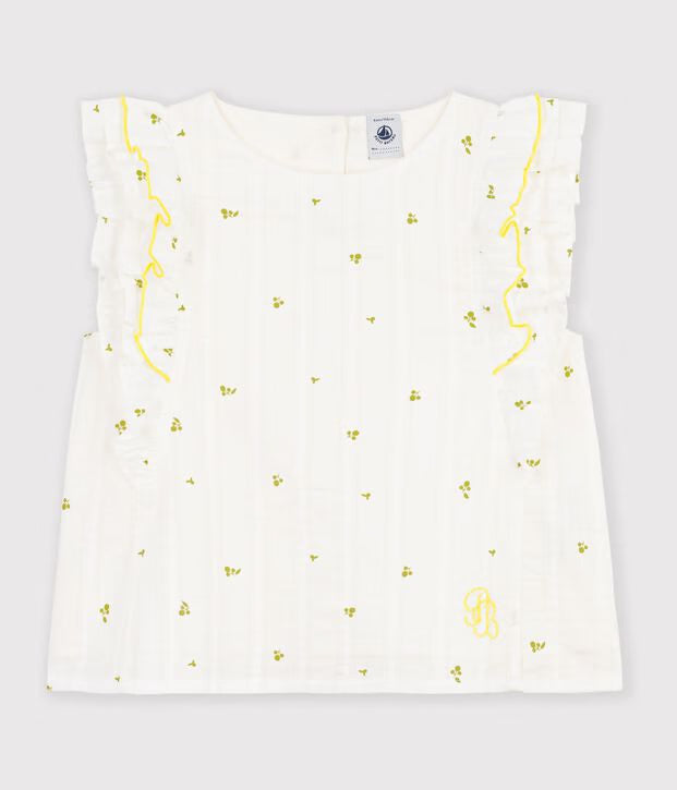 Blusa senza maniche in cotone con stampa a fiori bambina