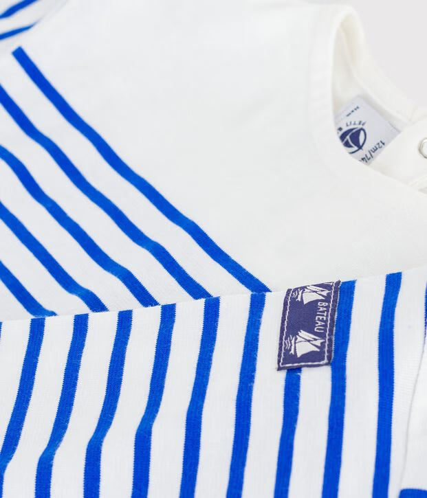 T-shirt marinière a maniche lunghe in cotone neonato