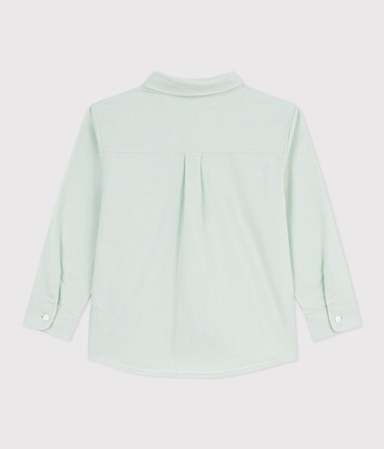 Camicia a maniche lunghe in cotone tinta unita bambino