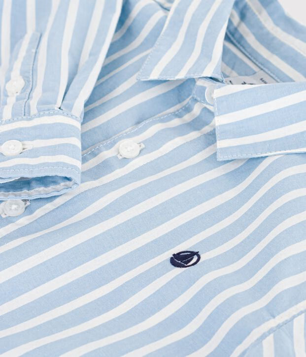 Camicia a maniche lunghe in cotone a righe bambino