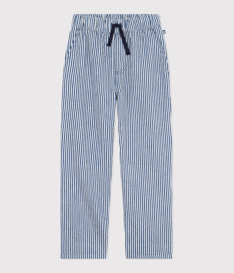 PANTALONI IN COTONE A RIGHE BAMBINO