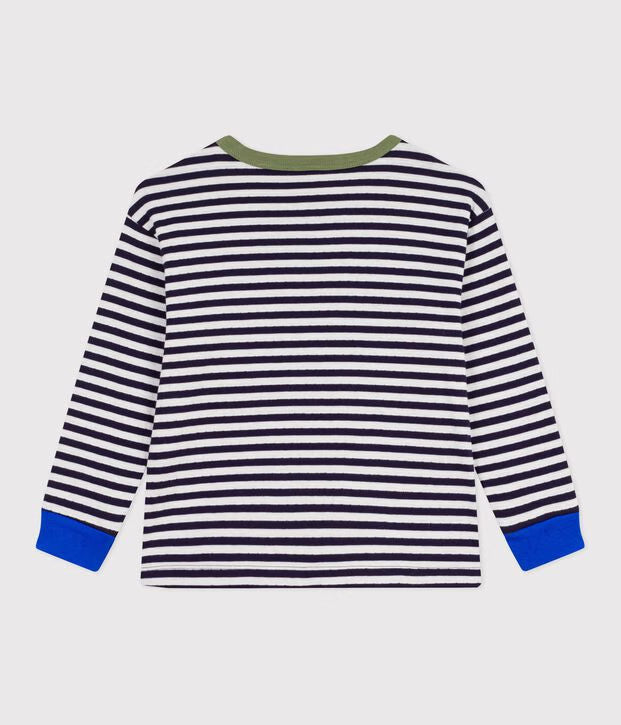 T-shirt a maniche lunghe in cotone a righe bambino