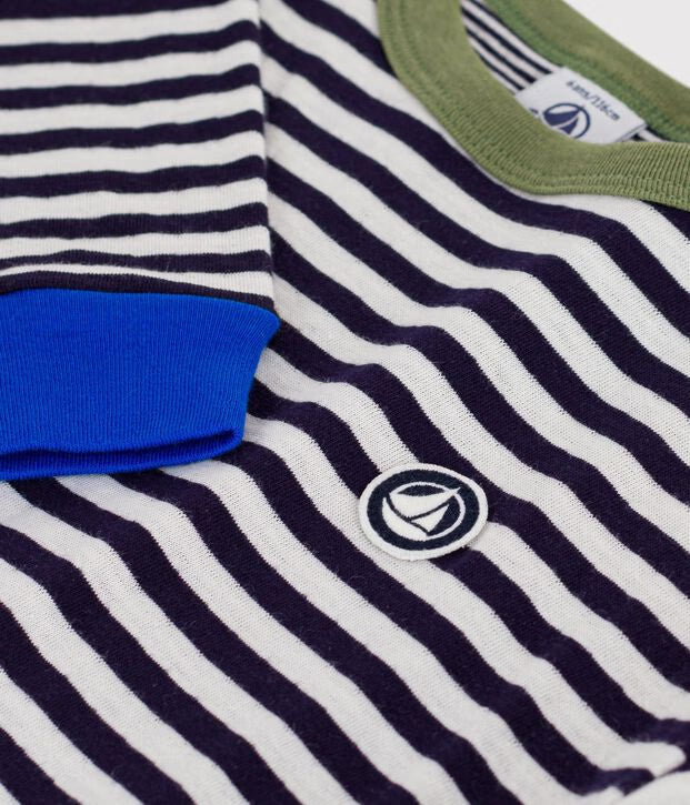 T-shirt a maniche lunghe in cotone a righe bambino