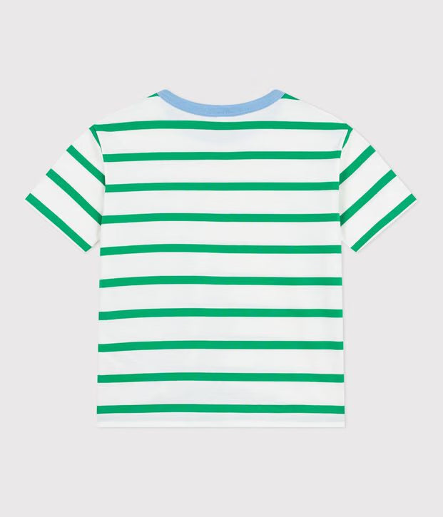T-shirt a maniche corte in cotone a righe bambino