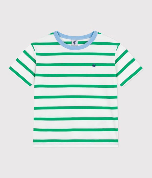 T-shirt a maniche corte in cotone a righe bambino