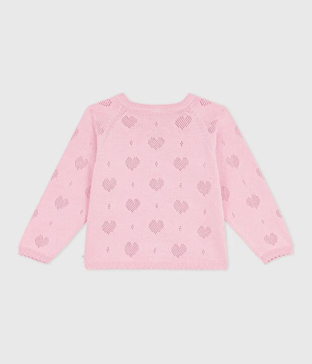 Cardigan in cotone tinta unita bambina