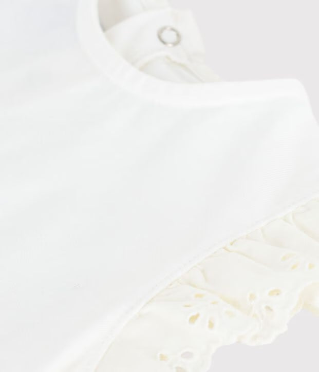 T-shirt a maniche corte in cotone tinta unita neonata
