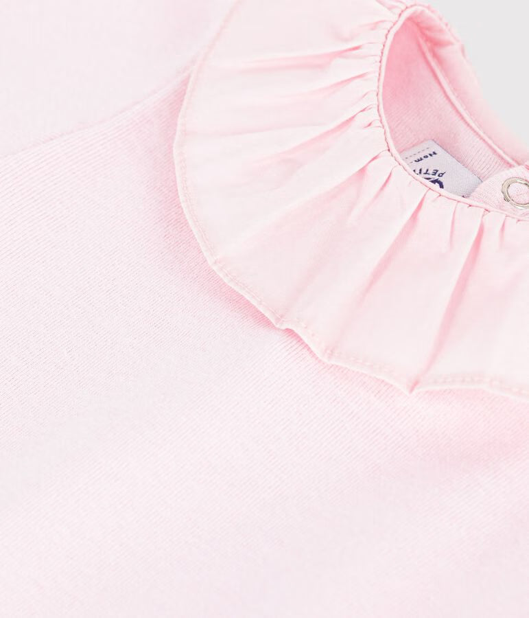 Newborn plain cotton collared bodysuit