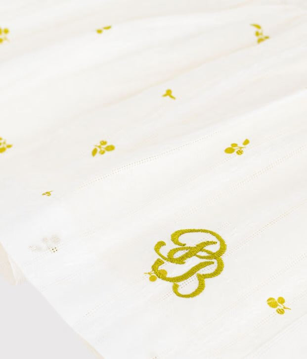Girl's long cotton skirt with floral print