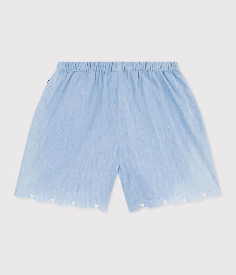 Shorts in cotone tinta unita bambina