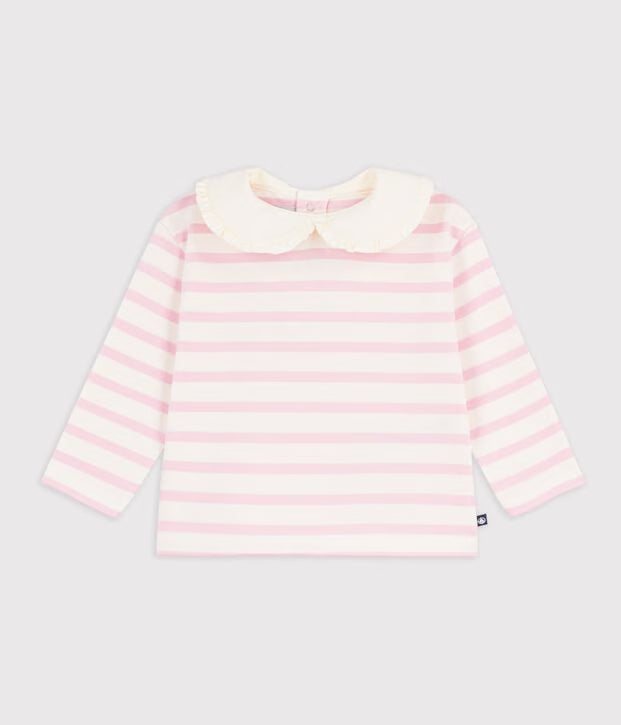 Marinière con colletto in cotone neonata