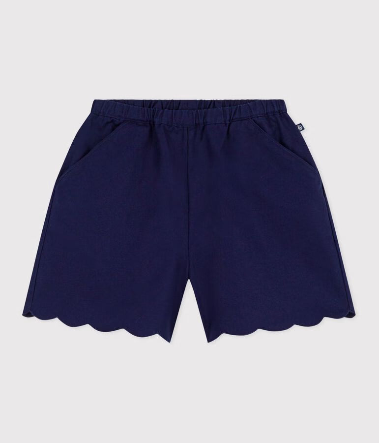 Shorts in cotone tinta unita bambina