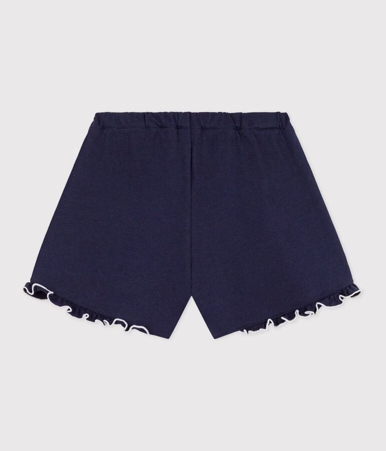 Shorts in cotone tinta unita bambina