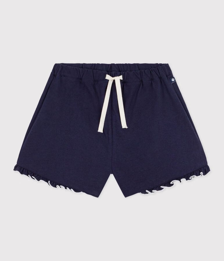 Shorts in cotone tinta unita bambina